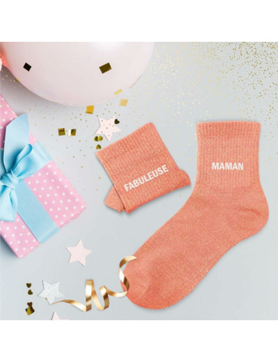 Chaussettes duo à paillettes Fabuleuse maman