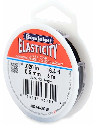 Fil elastique Beadalon 0,5 mm de diametre Noir 5 m