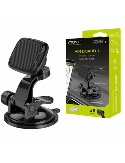 Moxie Support voiture magnetique à Ventouse avec Sticker Repositionnable AIRBOARD1