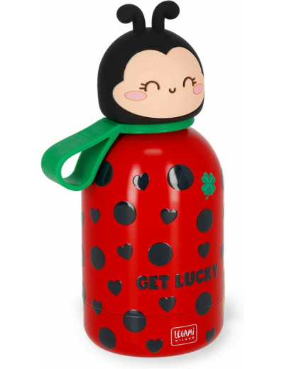 Legami - Thermos pour enfants Hot&Cold BFF, motif Ladybug, en acier inoxydable 18/8 à double paroi, fermeture hermétique, garde au chaud pendant 12 heures