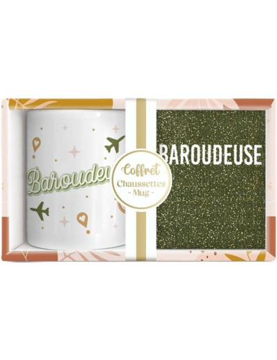 STC coffret mug et chaussettes à paillettes "Baroudeuse"