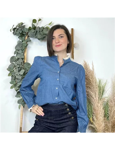 K578- Chemise bi-matière Ycoo (T34-T40) (denim)