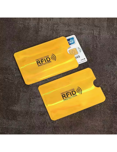 Etui de protection carte bancaire RFID blindé anti-scan Jaune