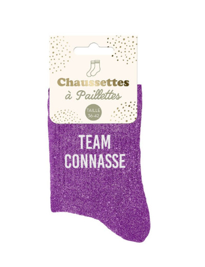 STC Chaussettes paillettes Team Connasse