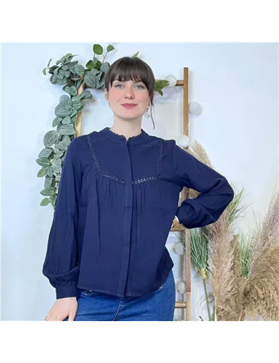 K515- Chemise « Maëlle » (T36-T40) (marine)