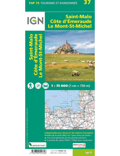 TOP75037 SAINT MALO-COTE EMERAUDE MONT SAINT MICHEL