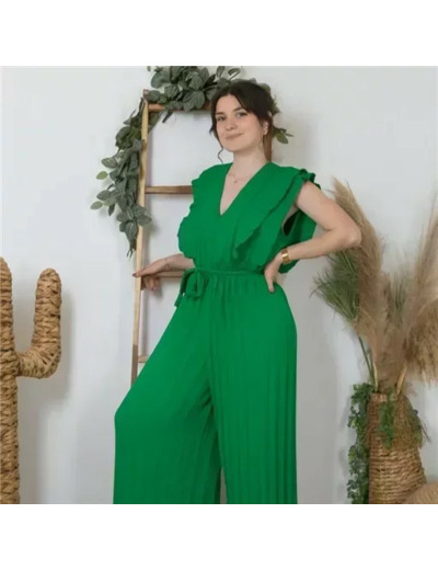 K124- Combinaison plissée (Tu) 🇮🇹 (vert brésil)