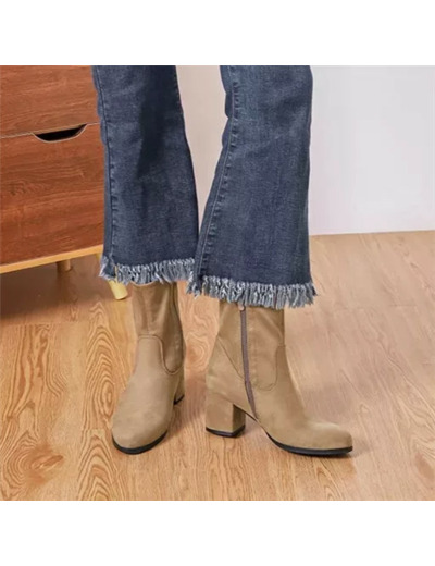 R391- Bottes Moow aspect daim (T36-T41) (taupe)