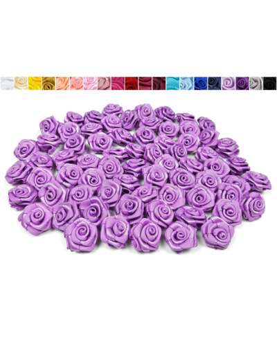 Sachet de 20 petites rose en satin 15 mm PARME 462