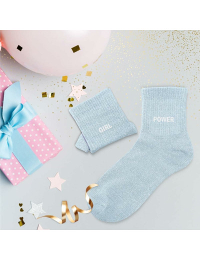 Chaussettes duo à paillettes Girl power