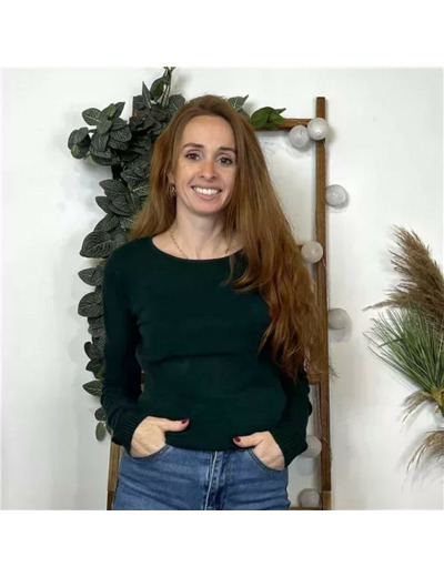 Y256- Pull Laine Cachemire "Tricotonic" (les T36&40) (vert sapin)