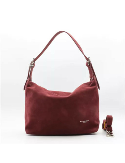 P402- Sac besace aspect Daim Flora & Co (bordeaux)