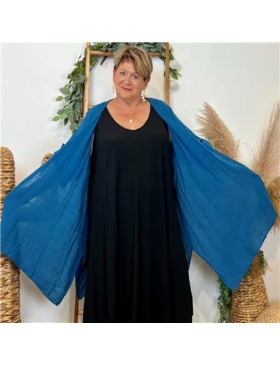 Z145- Veste Coton Lin (Gt) 🇮🇹 (bleu canard)
