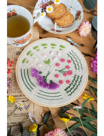 Kit broderie fleurs "L'apprenti fleuriste" - Tome 2