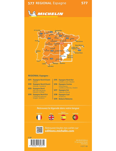 CARTE REGIONALE ESPAGNE EST : VALENCIA, MURCIA