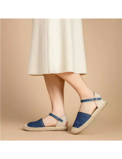 R422- Espadrilles macramé (T36-T41) (marine)
