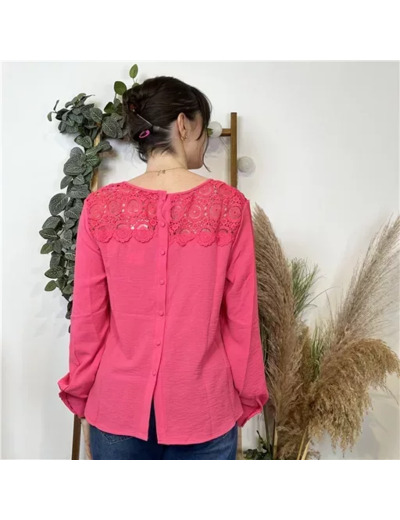 K553- Blouse "Version Féminin" (T36-T40) (fuchsia)