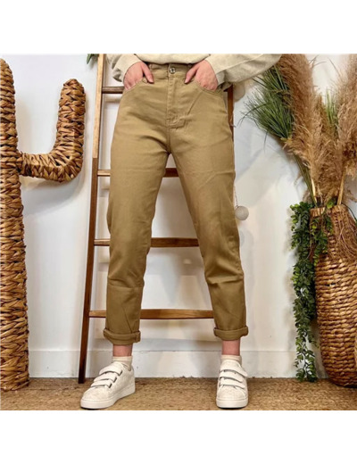 O080- Jean Mom Voggo (T36-T44) (taupe)