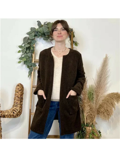 K052- Veste d’intérieur ouverte (Tu) 🇮🇹 (marron)