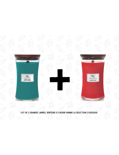 Offre exceptionnelle : Lot de 2 bougies (Grande Jarre) au choix parmi ces senteurs - Nous préciser les senteurs en commentaire