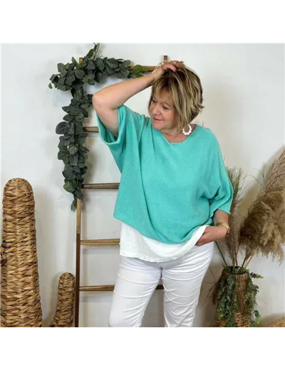 Z144- Pull Crop Top Emporium (GT) (vert d'eau)