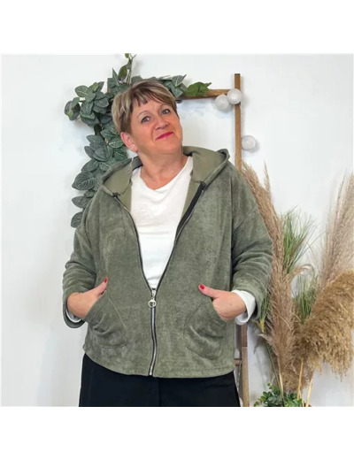 K756- Veste en velour (Gt) 🇮🇹 (kaki)