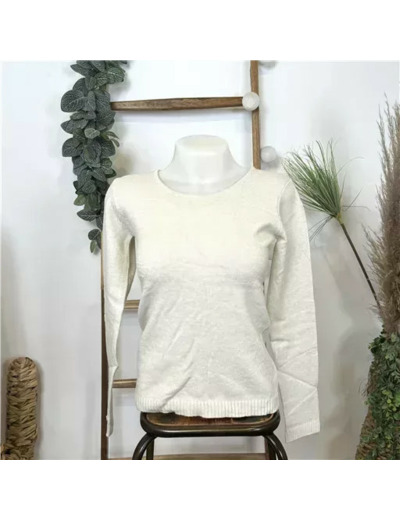 Y251- Pull Laine Cachemire "Tricotonic" (les T36&40) (beige)