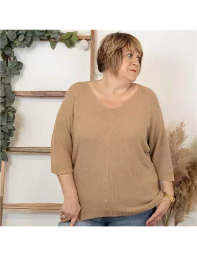 K559- Pull Nid d'Abeille (Gt)  🇮🇹 (beige)