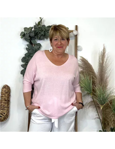 K363- Pull léger Emporium (Gt) (rose bébé)