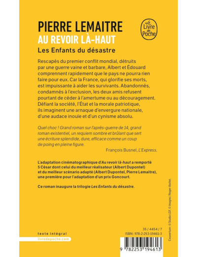 AU REVOIR LA-HAUT - LES ENFANTS DU DESASTRE