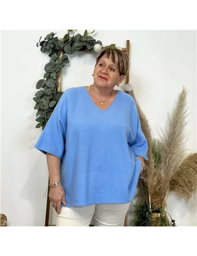 Z125- Pull loose Crop-Top (Gt) 🇮🇹 (bleu ciel)