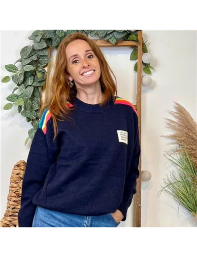 K055- Pull "Life is not perfect... Version Féminin (marine)