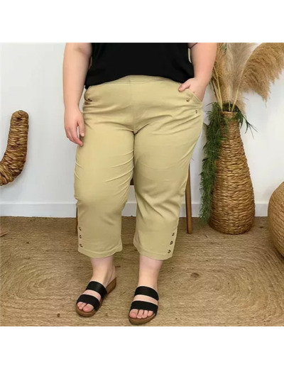 T541- Pantacourt stretch uni JST (T38-T52) (beige)