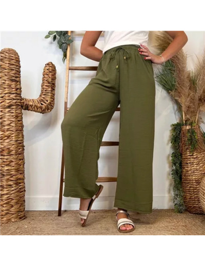 L761- Pantalon flou large 1er PRIX (Tu) (kaki)