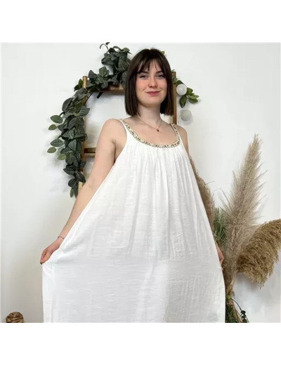 K469- Robe Bohême "Version Féminin " (T36-T40) (ecru)