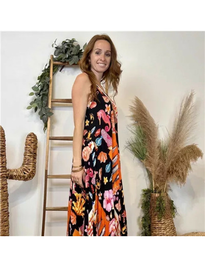 L133- Robe Fluide pompon (Tu) 🇮🇹 (courbes)