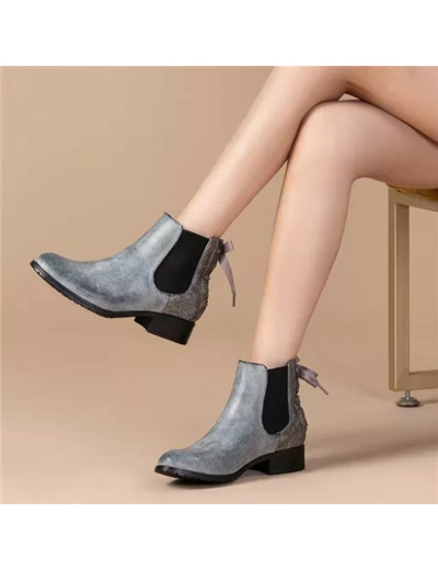R390- Bottine à ruban (T36-T42) (gris)