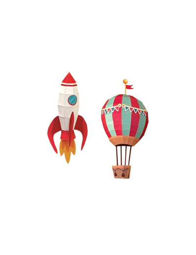 Easy Peasy Fusée et Montgolfière en Papier