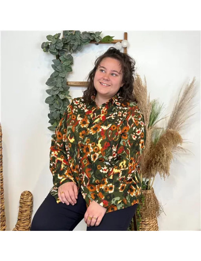 k775- Chemisier By.one Ginkgo (T40-T48) (kaki)