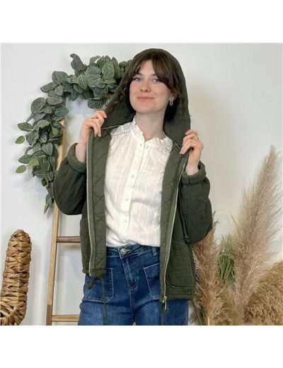K028- Veste Matelassée Coton (Tu) 🇮🇹 (kaki)