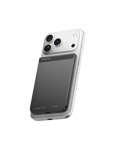 MOMAX Batterie externe magnétique Qi2 1-Power S.Pass 5000 mAh  Charge sans fil 15W
