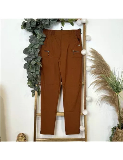 T580- Pantalon confort zips (T38-T52) (camel)