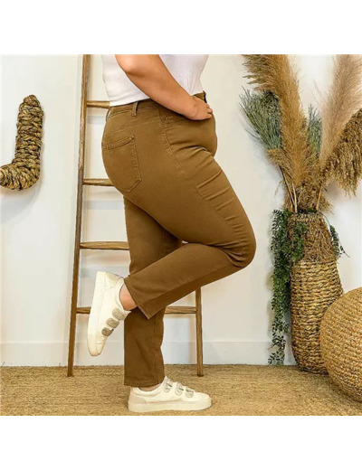 N012- Jean coupe Slim Voggo (T42-T52) (taupe)