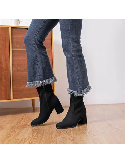 R391- Bottes Moow aspect daim (T36-T41) (noir)