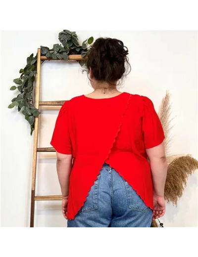 K357- Blouse «By One» (T40-T48) (rouge)