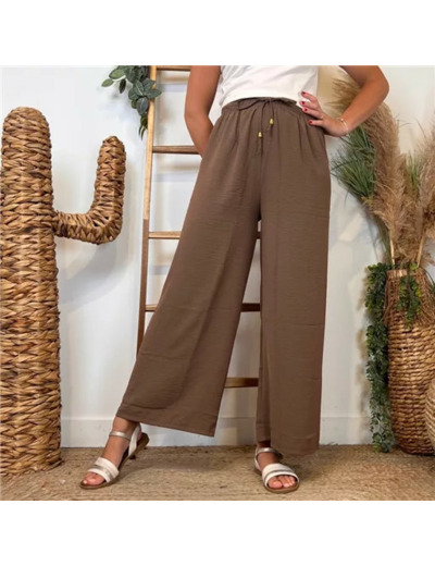 L761- Pantalon flou large 1er PRIX (Tu) (marron)