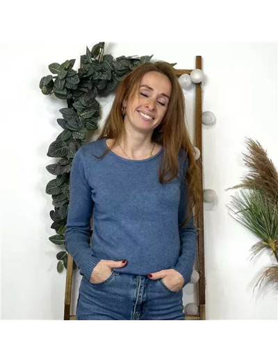 Y256- Pull Laine Cachemire "Tricotonic" (les T36&40) (bleu indigo)