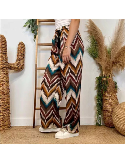 L755- Pantalon ZigZag (Tu) 🇮🇹 (marron)