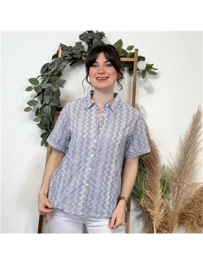 K365- Blouse « Version Féminin » (T36-T40) (bleu indigo)