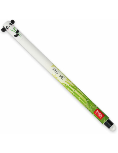 LEGAMI - Stylo gel effaçable, Pointe bille pour enlever l'encre sans consommer la feuille, Encre thermosensible noire, diamètre de la pointe 0,7 mm, Thème Panda